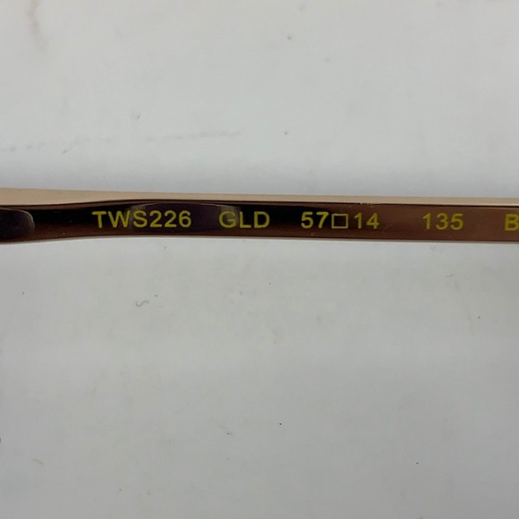 Ted Baker London Gold Aviator Sunglasses TWS226 57-14 Brown Gradient Lenses - Picture 6 of 8